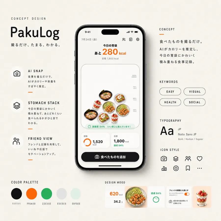 PakuLog のコンセプトボード