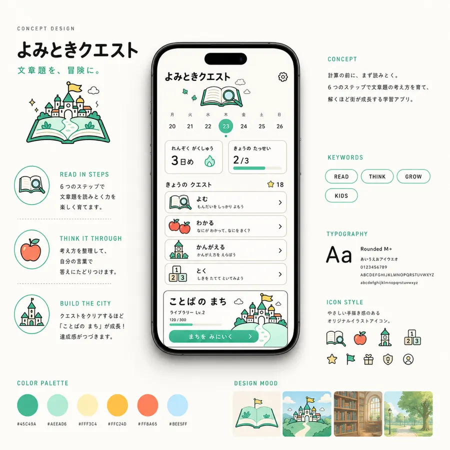 よみときクエスト のコンセプトボード